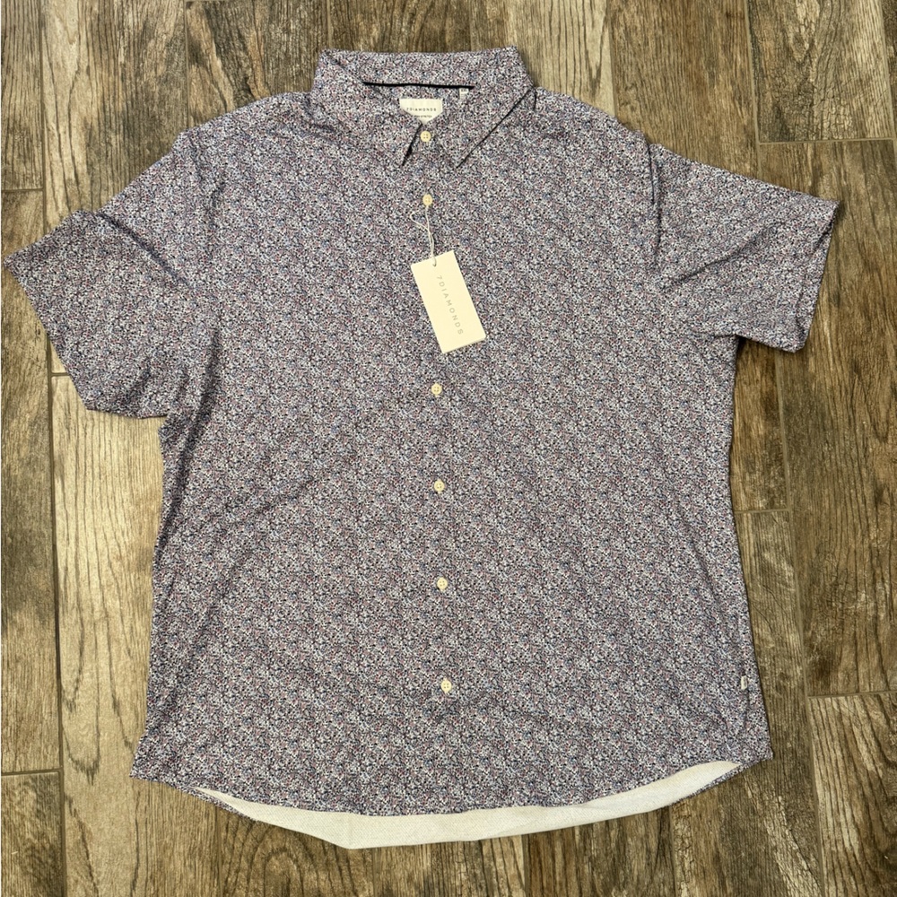 7 Diamonds Blue Patterned Casual Shirt